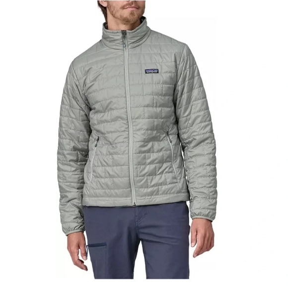 Patagonia Men's Small Nano Puff Jacket Puffer Grey Sleet Green Insulated NWT - Picture 7 of 11